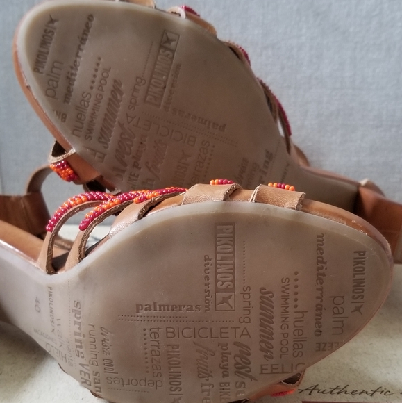 Pikolinos Roses Beaded T-Strap Sandals Maasai - Picture 6 of 8